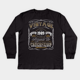 Vintage 1989 Shirt 30th Birthday Gift Thirtieth Bday T Shirt Kids Long Sleeve T-Shirt